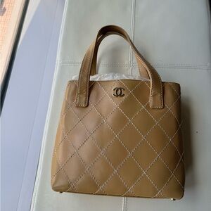 Chanel wild stitch small leather tote